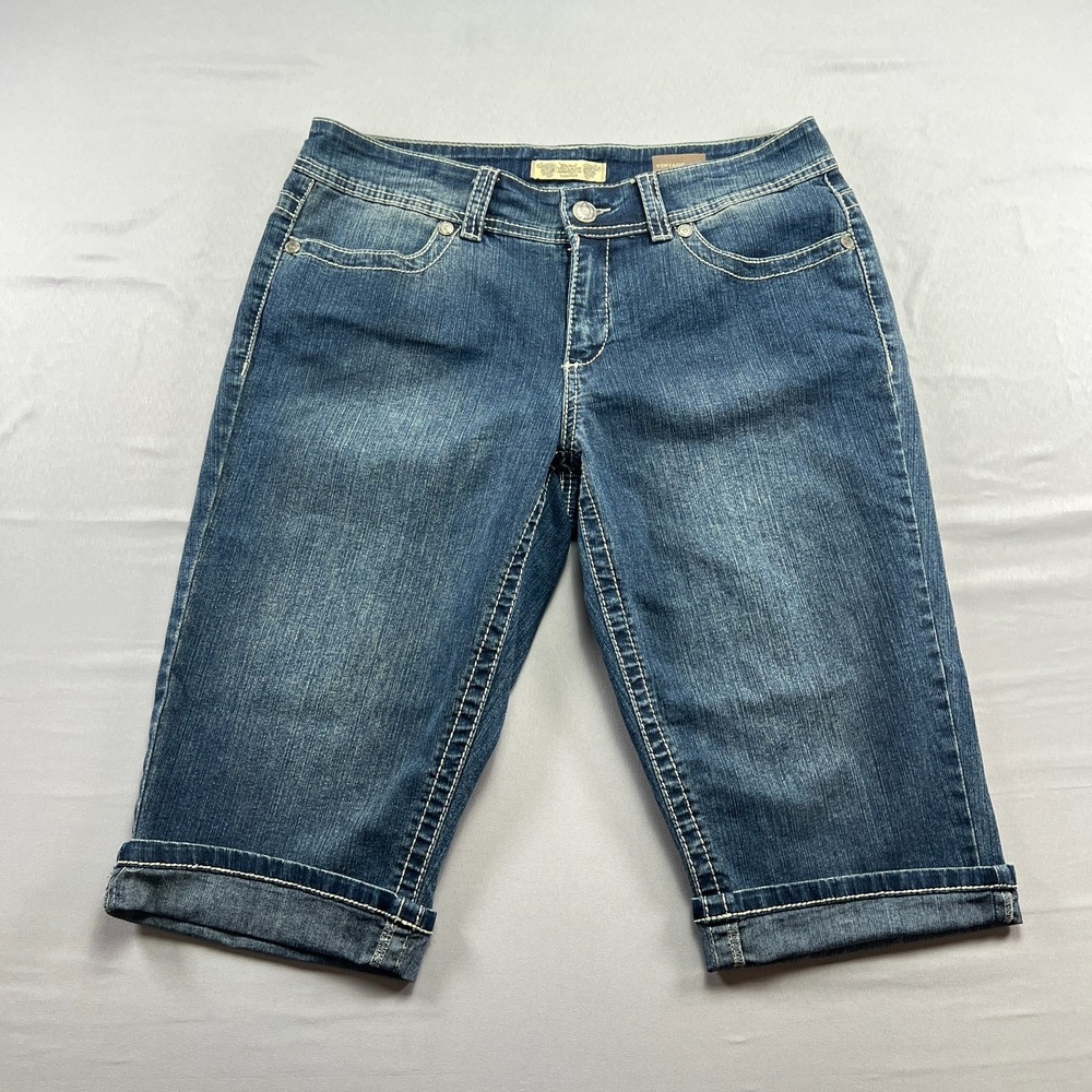 VTG Nine West America Collection Bermuda Shorts Womens 10/30 Blue Cotton Stretch